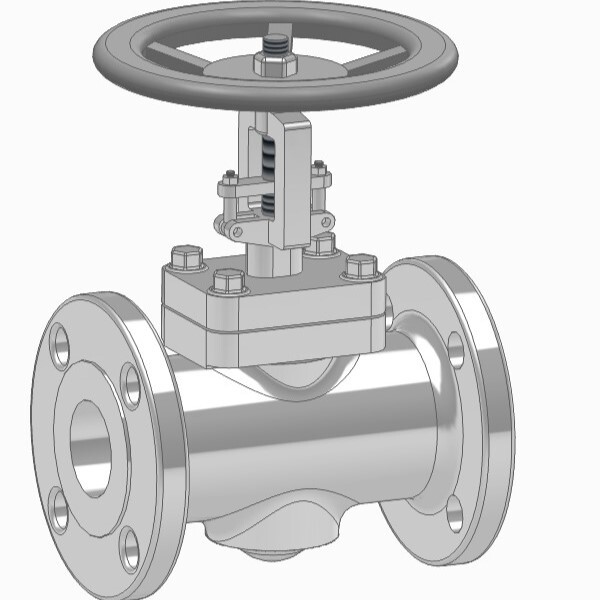 One-and-one-half-inch gate valve CAD model