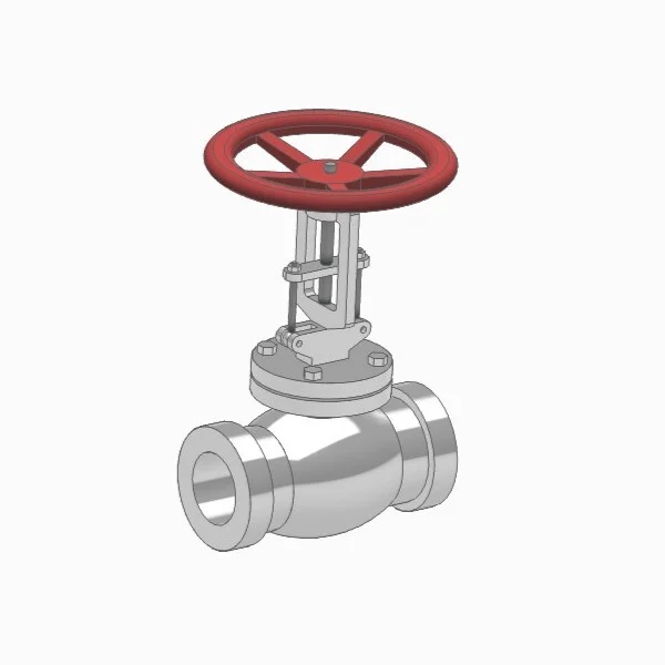 Three-quarter-inch globe valve CAD model