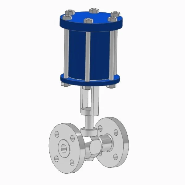 Pneumatic actuated ball valve CAD model