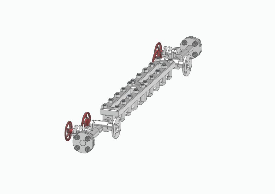 Reflex-type level gauge CAD model