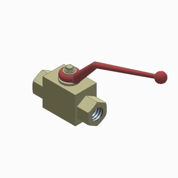 Threaded ball valve CAD model